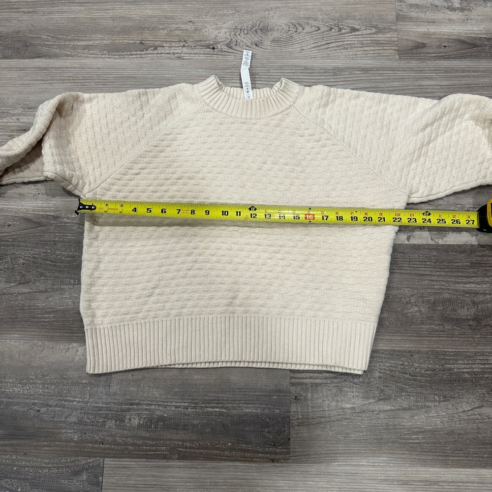 New Without tags Lululemon Texture Play Crew Sweater White Opal M/L - Picture 10 of 11